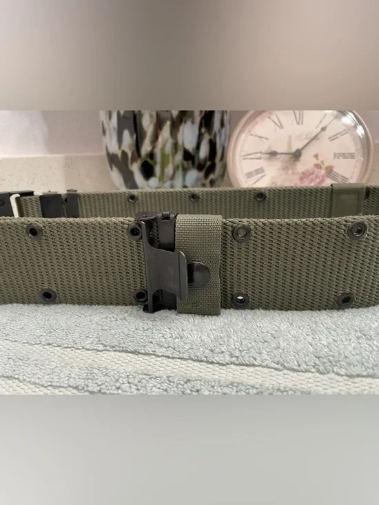 Lot of 2 Tactical Men's Webbing Belts - Khaki & Army Green - Picture 7 of 14